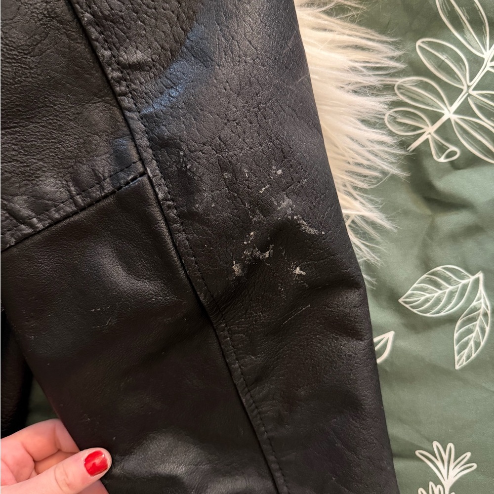 REALLY COOL BLACK GENUINE LEATHER MENS JACKET VINTAGE ADJUSTABLE UNISEX OVERSIZE - Picture 9 of 9